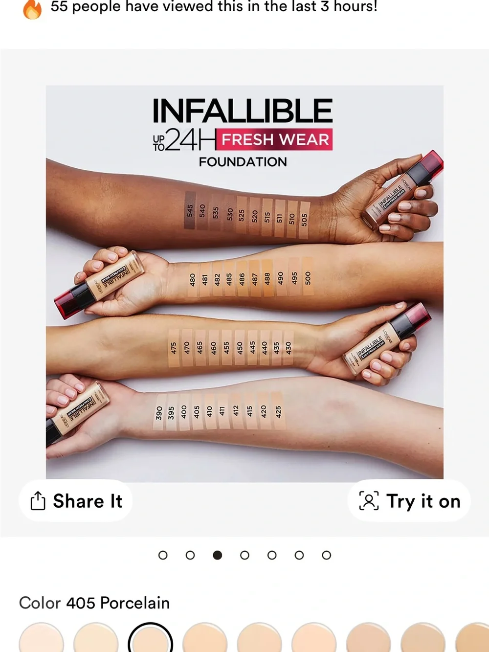 L'Oreal Infallible Fresh Wear Foundation - 405 Porcelain new sealed